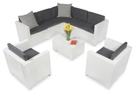 Fehér rattan sarok a Colorado Corner 7 készletben