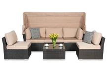 Modern polirattan szett New Orleans barna Garden Point