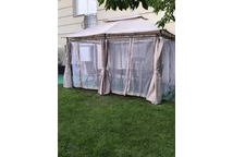 Ibiza Garden Point 3x4 m-es krémszínű szúnyoghálókkal felszerelt kerti pavilon