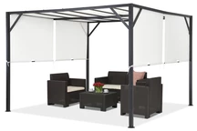 Fém terasz pergola Santorini 3 x 3 m antracit és fehér Garden Point