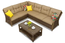 Kerti sarokegység asztallal Toledo Corner barna Garden Point