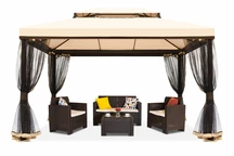 Krém színű kerti pavilon szúnyoghálóval Valencia 3x4 m Garden Point