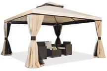 Nagy kerti pavilon Valencia 4 x 4 m Cream Garden Point