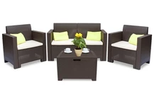 Nebraska 2 tech rattan szett, barna, dobozzal