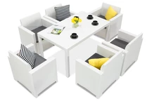 Nebraska Premium 6 techn rattan étkészlet antracit Bica