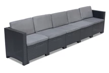 Ötüléses techn rattan kanapé Colorado antracit Bica