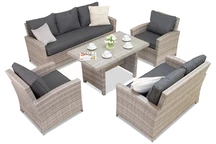 Rattan bútor Parma Apetito 7 szürke Garden Point