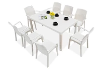 Rattan bútorkészlet 8 személyes Houston / Indiana fehér Bica