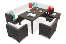 Rattan szett Colorado Corner Max 8 antracit Bicával