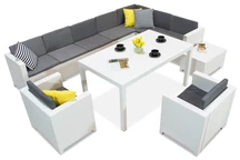 Rattan szett Colorado Corner Max 9 fehér Bicával