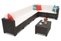 Tech rattan sarok asztallal Colorado Corner barna 7 Bica