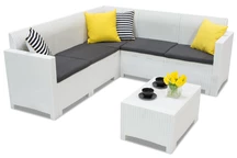 Techn rattan sarok Nebraska Corner fehér Bica