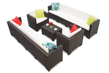 Techno rattan készlet két nagy Colorado Coffee Max 10 kanapéval, barna Bica