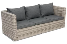 Technorattan 3 személyes kanapé Roma Garden Point szürke