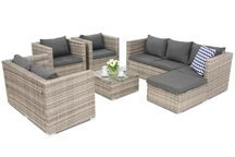 Technorattan kerti bútorok Roma Corner 8 Garden Point szürke