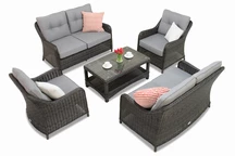 Exkluzív technorattan bútorok készlete Toledo Coffee 6 antracit Garden Point