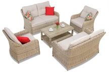 Exkluzív technorattan bútorok készlete Toledo Coffee 6 bézs Garden Point