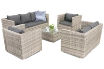 Rattan kerti bútor garnitúra Roma Coffee 7 Garden Point szürke