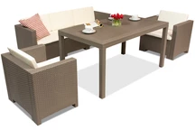 Cappuccino techn rattan bútor Colorado Apetito 5 Bica asztallal