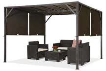 Fém terasz pergola 3 x 3 m, barna Garden Point