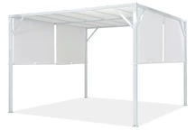 Fém terasz pergola, 3 x 3 m, fehér, Santorini, Garden Point