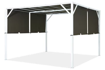 Fém terasz pergola 3 x 3 m, fehér és barna Garden Point