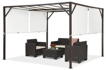 Fém terasz pergola Santorini 3 x 3 m barna-fehér Garden Point