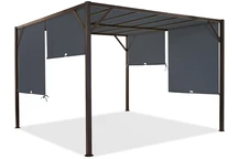 Fém terasz pergola, Santorini, 3 x 3 m, bronz keret + antracit tető Garden Point