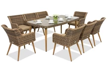 Garden Point Kordoba technorattan kerti bútor 8 személyre barna színben