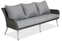 Háromüléses techno rattan kanapé a teraszon Bilbao Garden Point, antracit