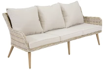 Háromüléses techno rattan kanapé a teraszon Bilbao Garden Point, homokos