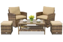 Kerti bútor Monaco Terrace + 2 puff Garden Point barna