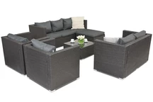 Kerti bútor technorattan oma Corner 8 Garden Point antracit