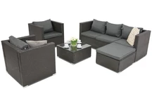 Kerti bútorok technorattan Roma Corner 6 Garden Point antracit