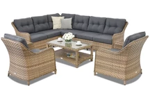 Kerti sarokbútor Toledo Corner 7 Garden Point cappuccino