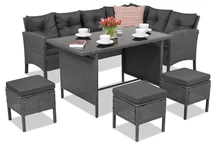 Exkluzív technorattan bútorgarnitúra sarokkal Bari Garden Point antracit