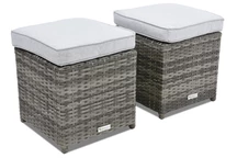 Polirattan puff Monaco Garden Point szürke - 2db-os készlet