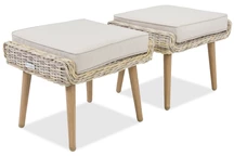 Polirattan puff a teraszra Bilbao Garden Point, homok - 2 db