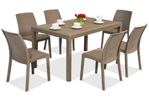 Polyrattan bútorkészlet Houston / Virginia cappuccino 6 személyes Bica