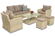 Rattan kerti bútor Bristol Coffee 5 + 2 Bean Garden Point bézs