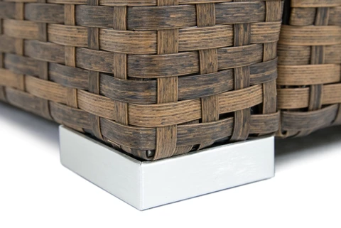 Rattan kerti bútor Roma Terrace + 2 Garden Point barna puff