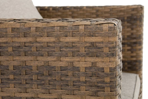 Rattan kerti bútor Roma Terrace + 2 Garden Point barna puff