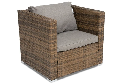 Rattan kerti bútor Roma Terrace + 2 Garden Point barna puff