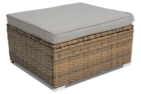 Rattan kerti bútor Roma Terrace + 2 Garden Point barna puff
