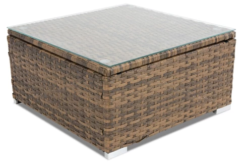 Rattan kerti bútor Roma Terrace + 2 Garden Point barna puff