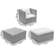 Rattan kerti bútor Roma Terrace + 2 Garden Point barna puff