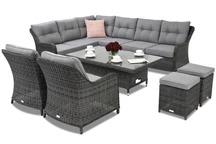 Rattan kerti bútor Toledo Comida 7 Lift + 2 puff Garden Point antracit
