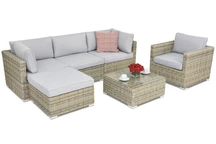 Rattan kerti bútor Velence Corner 5 Garden Point szürke