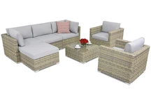 Rattan kerti bútor Velence Corner 6 Garden Point szürke