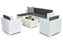 Rattan nappali bútorkészlet Colorado Relax Corner 6 fehér Bica